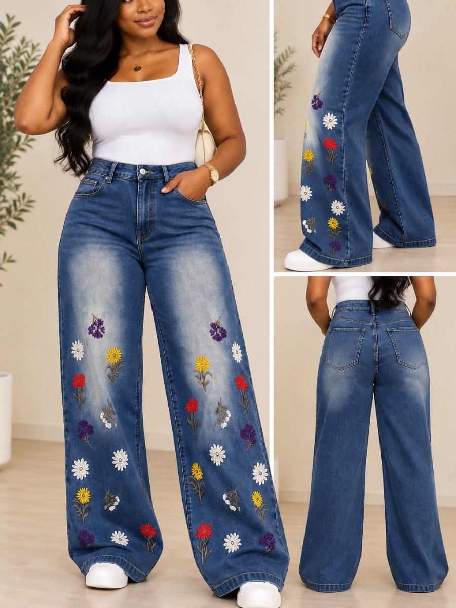 Wildflower Bloom Tall Wide-Leg Jeans