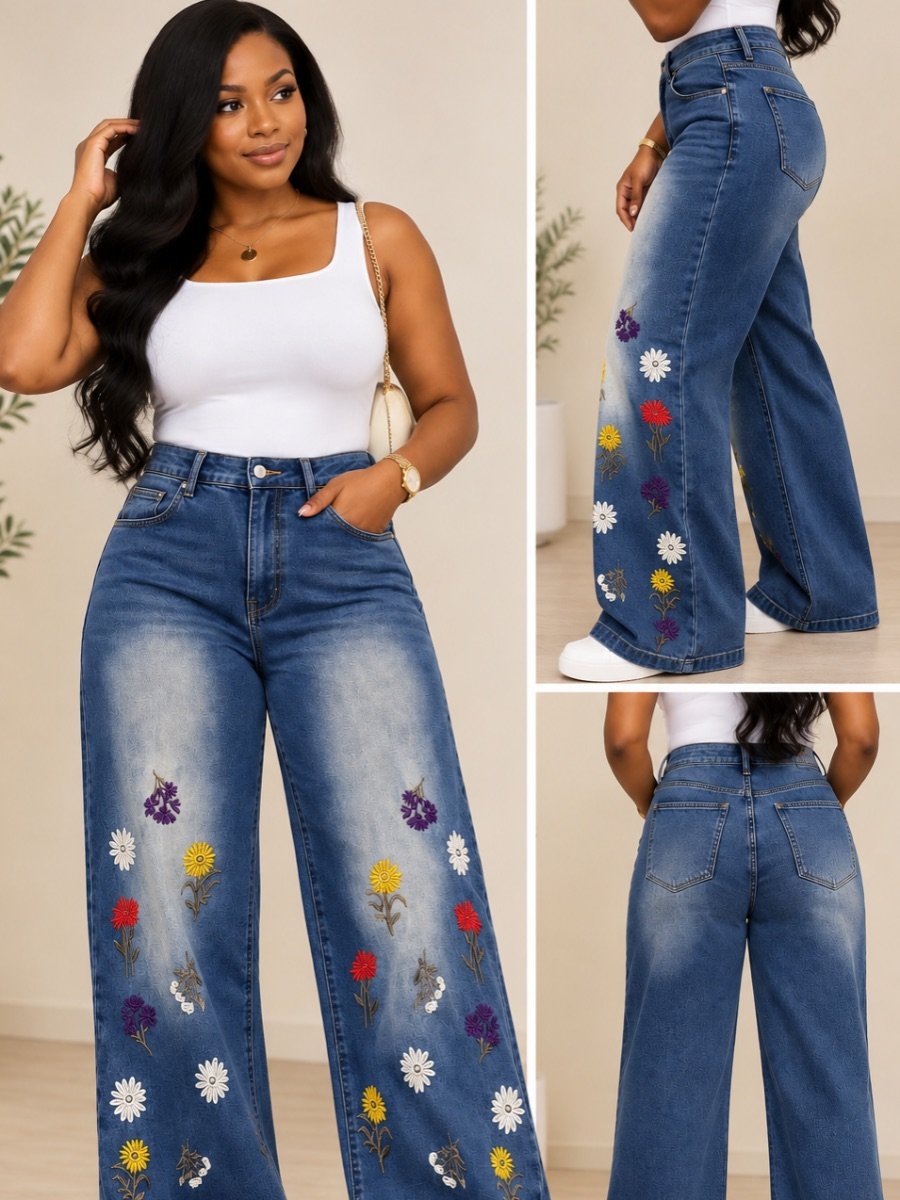 Wildflower Bloom Tall Wide-Leg Jeans