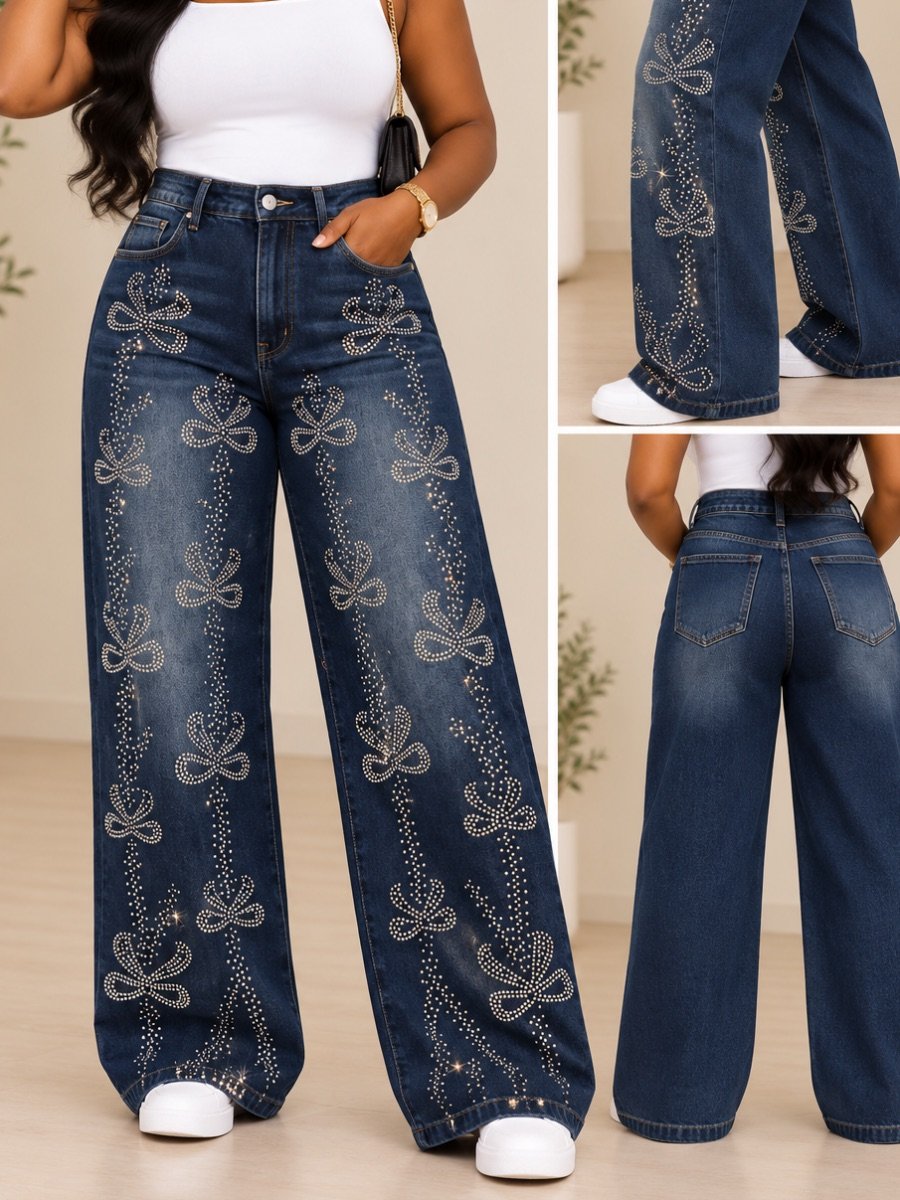 Starlight Sparkle Wide-Leg Jeans