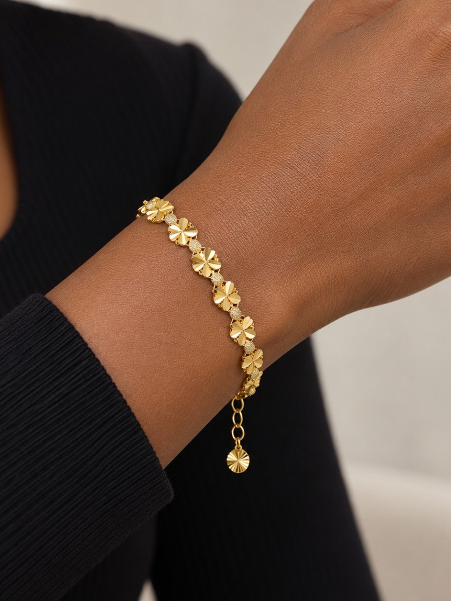 Golden Bloom Floral Bracelet