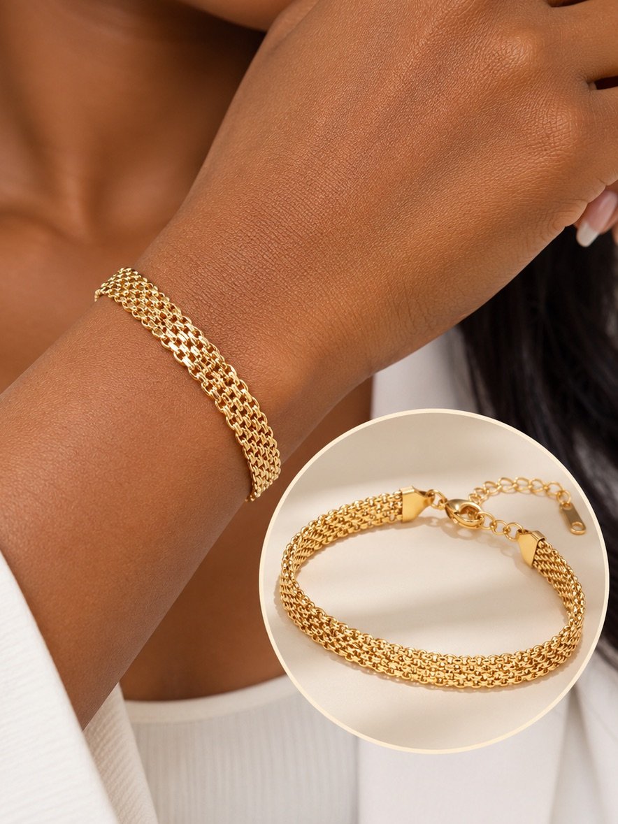 Luxe Woven Mesh Chain Bracelet
