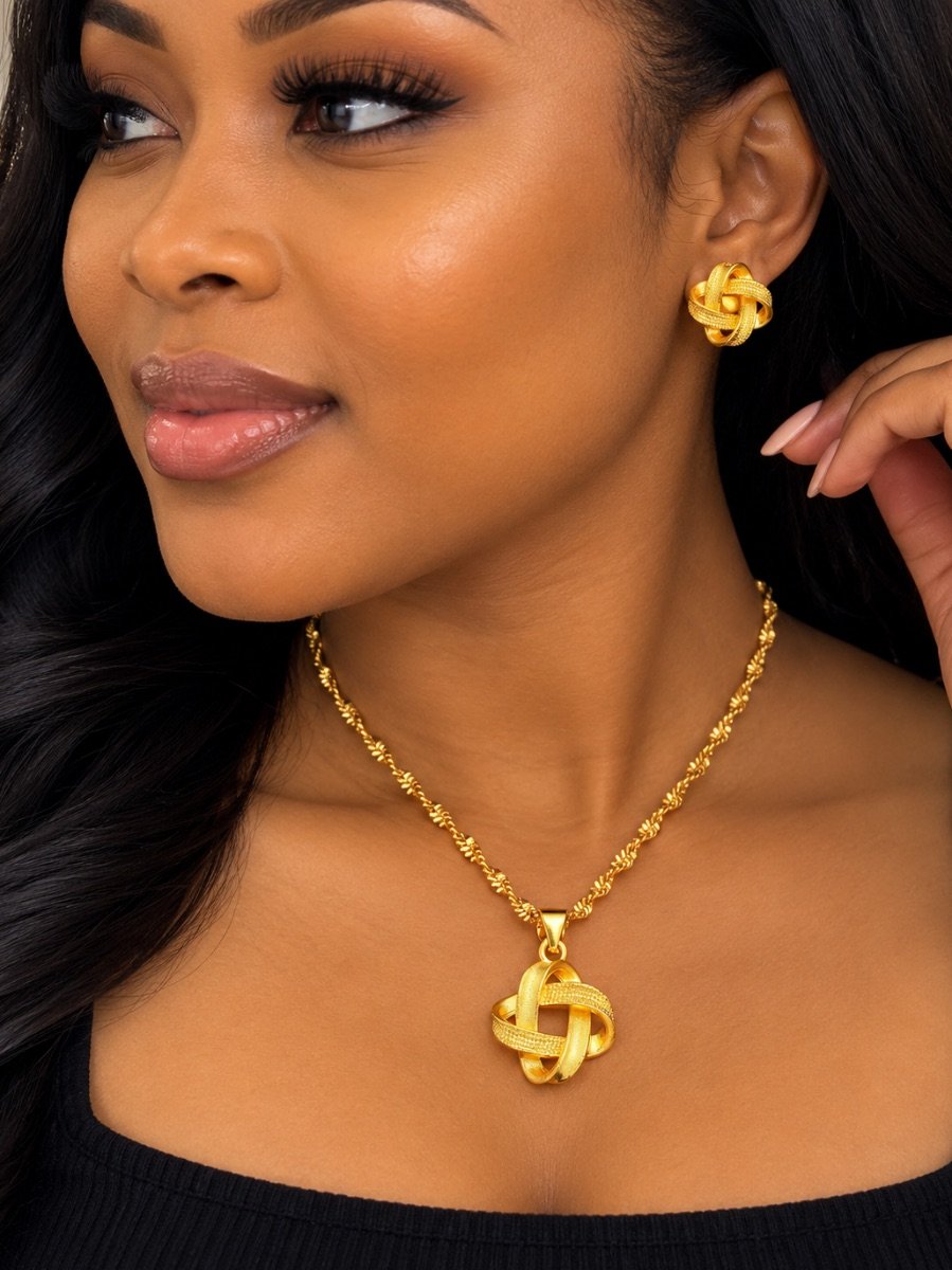 Gold plated Knot Luxury Pendant Necklace