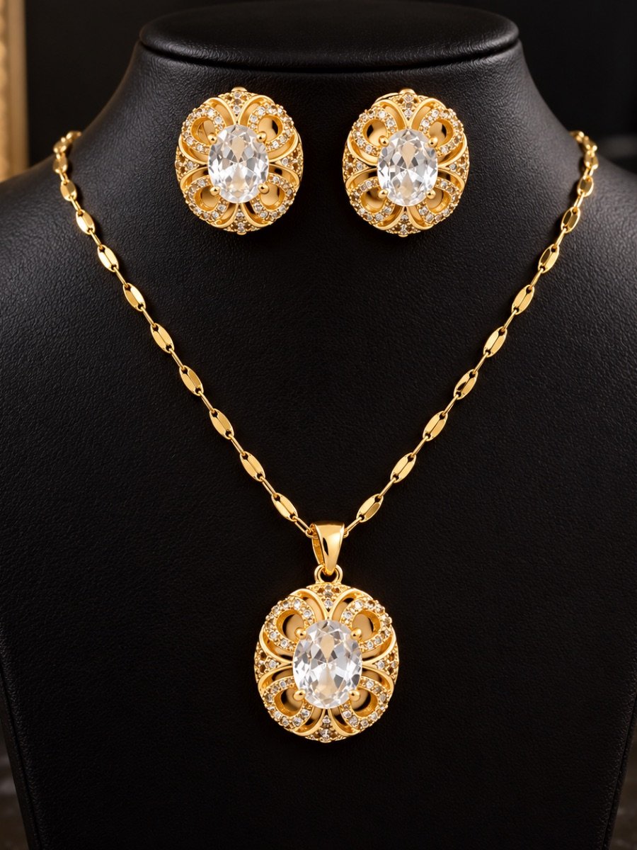 Gold Crystal Luxe Jewellery Set