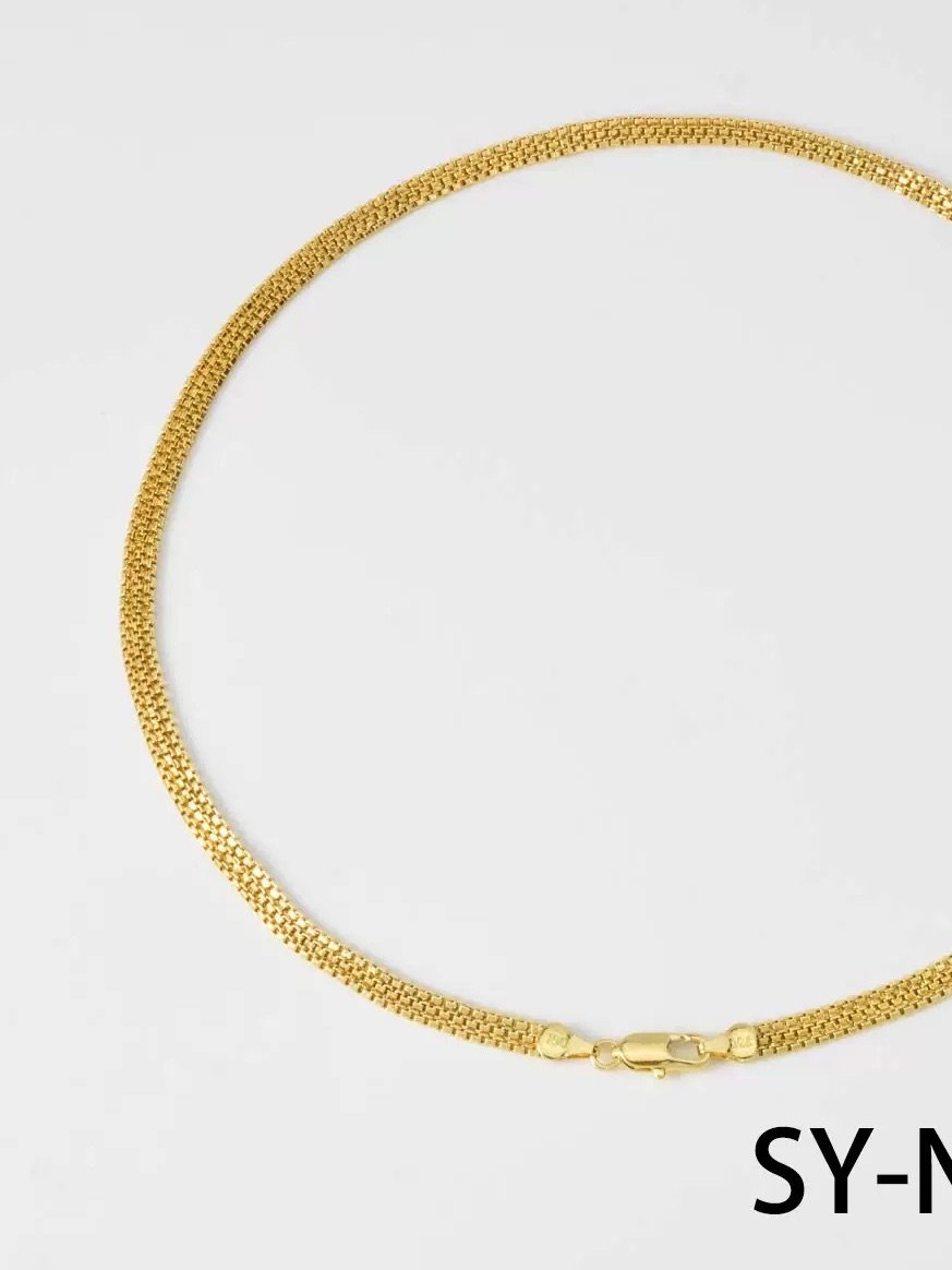 DSF Italian Gold-Plated Mesh Chain Necklace 45cm