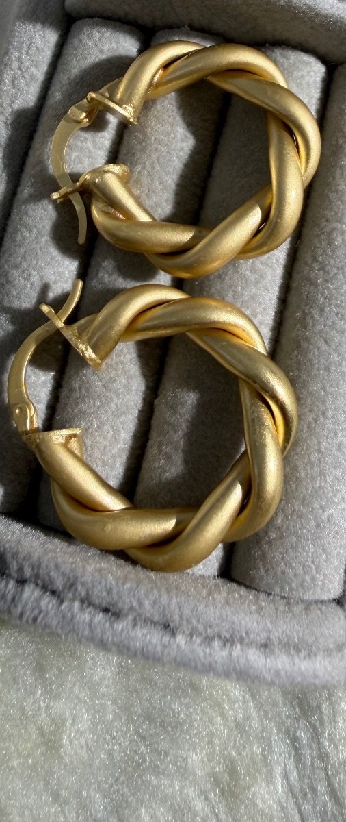 The Twisted Aura Matte Gold Hoops