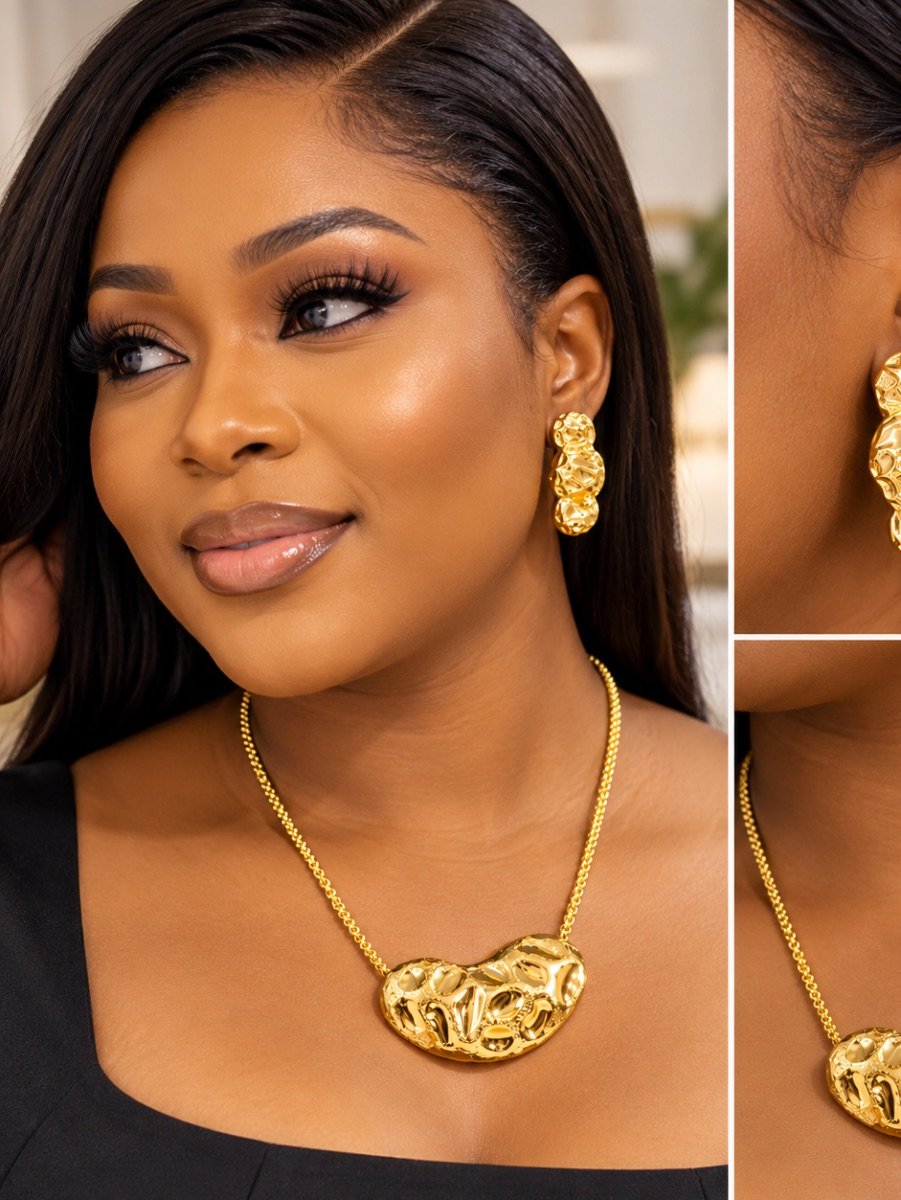 Molten Luxe Gold-Plated Jewellery Set