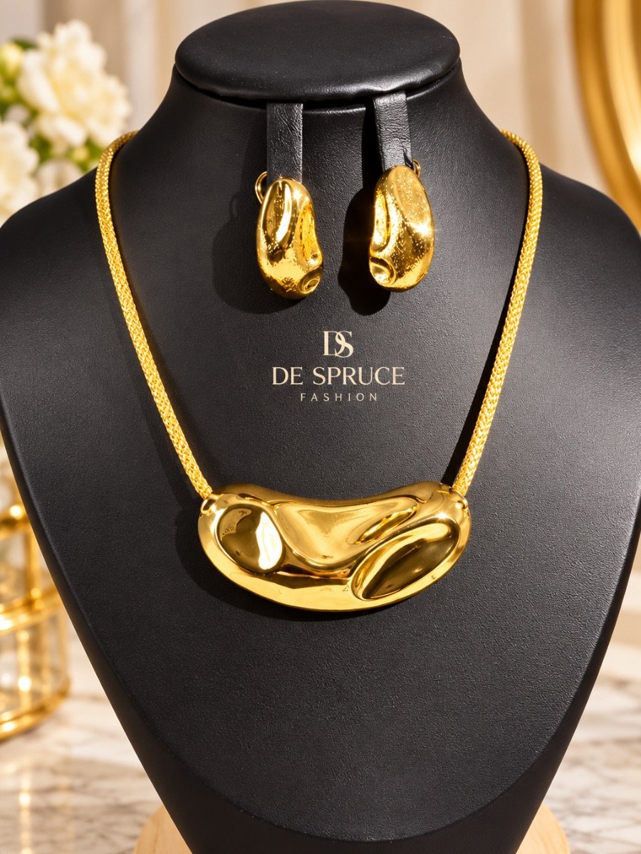 Luxe Curve Gold-Plated Jewellery Set