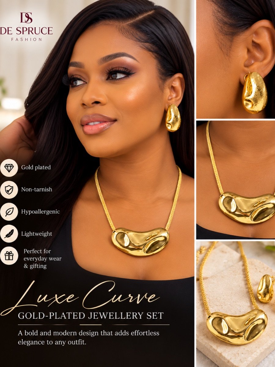 Luxe Curve Gold-Plated Jewellery Set