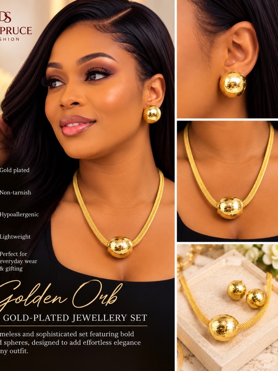 Golden Orb Gold-Plated Jewellery Set