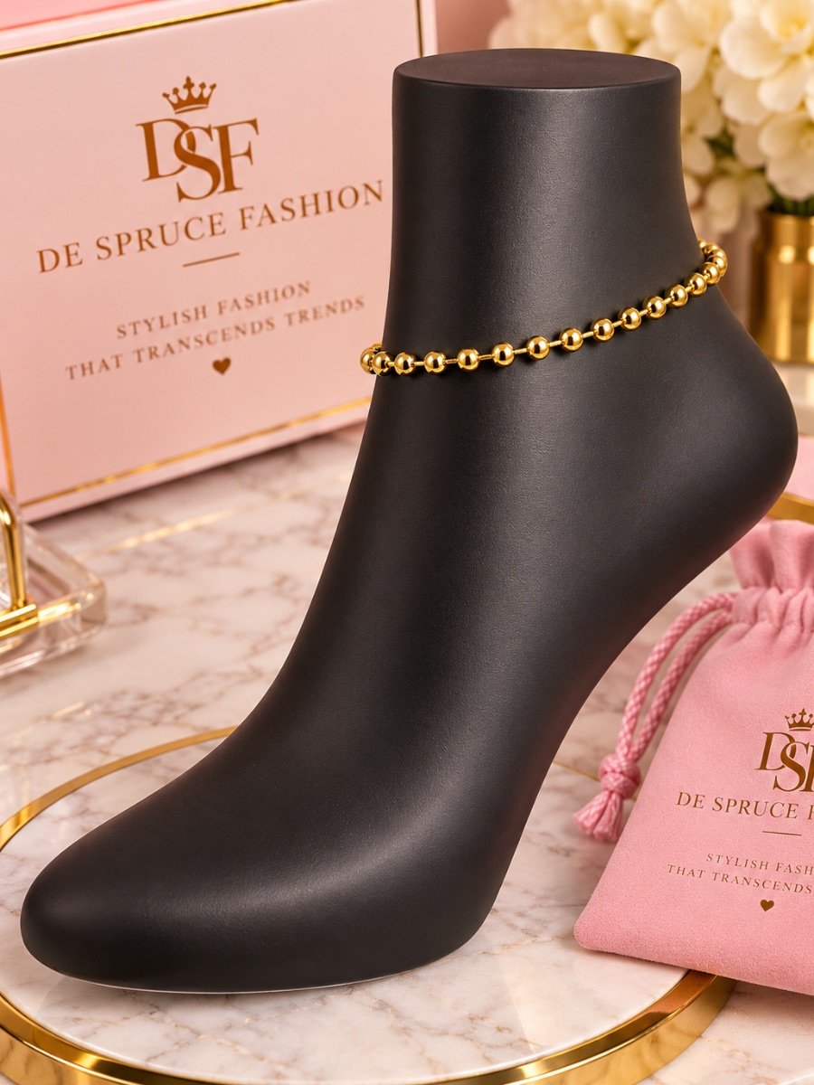 Gold Beaded Anklet