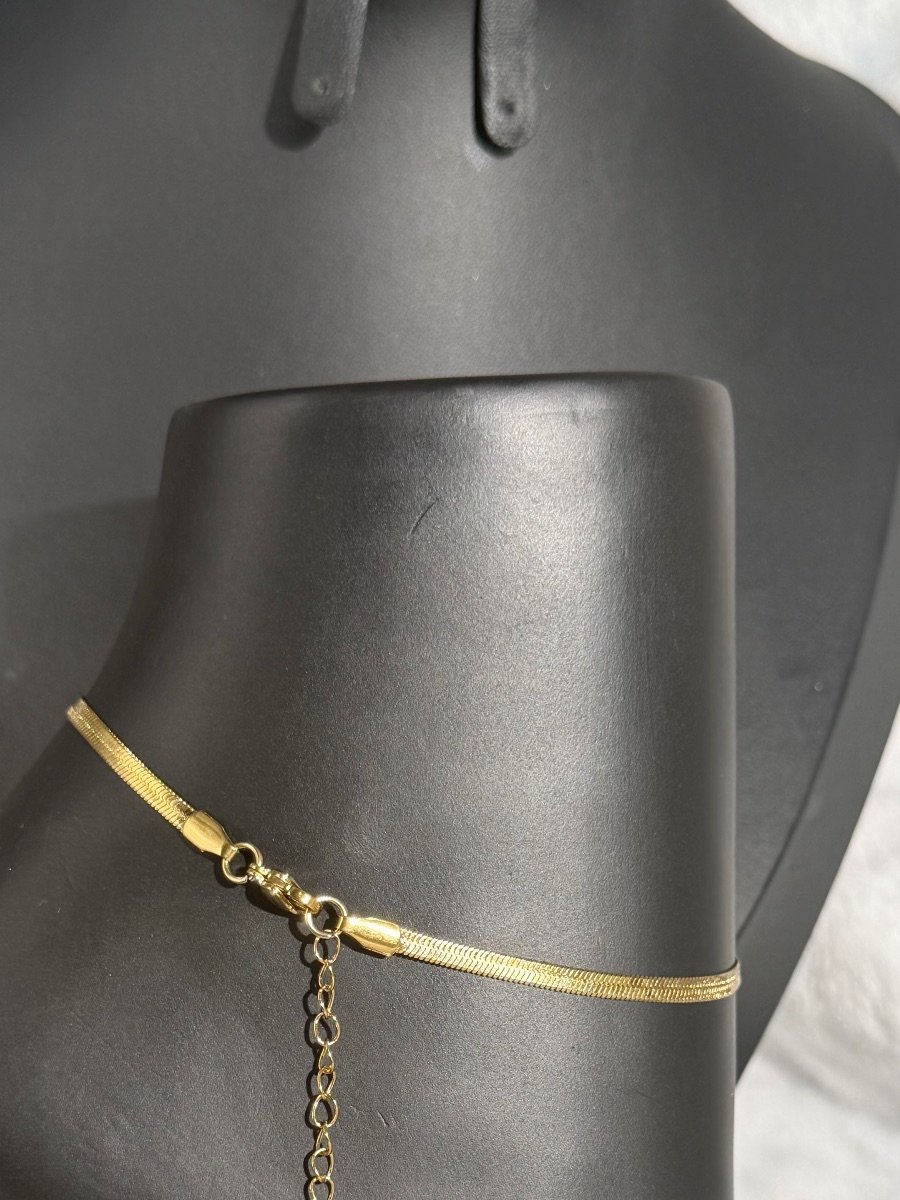 Gold Plated Herringbone Anklet