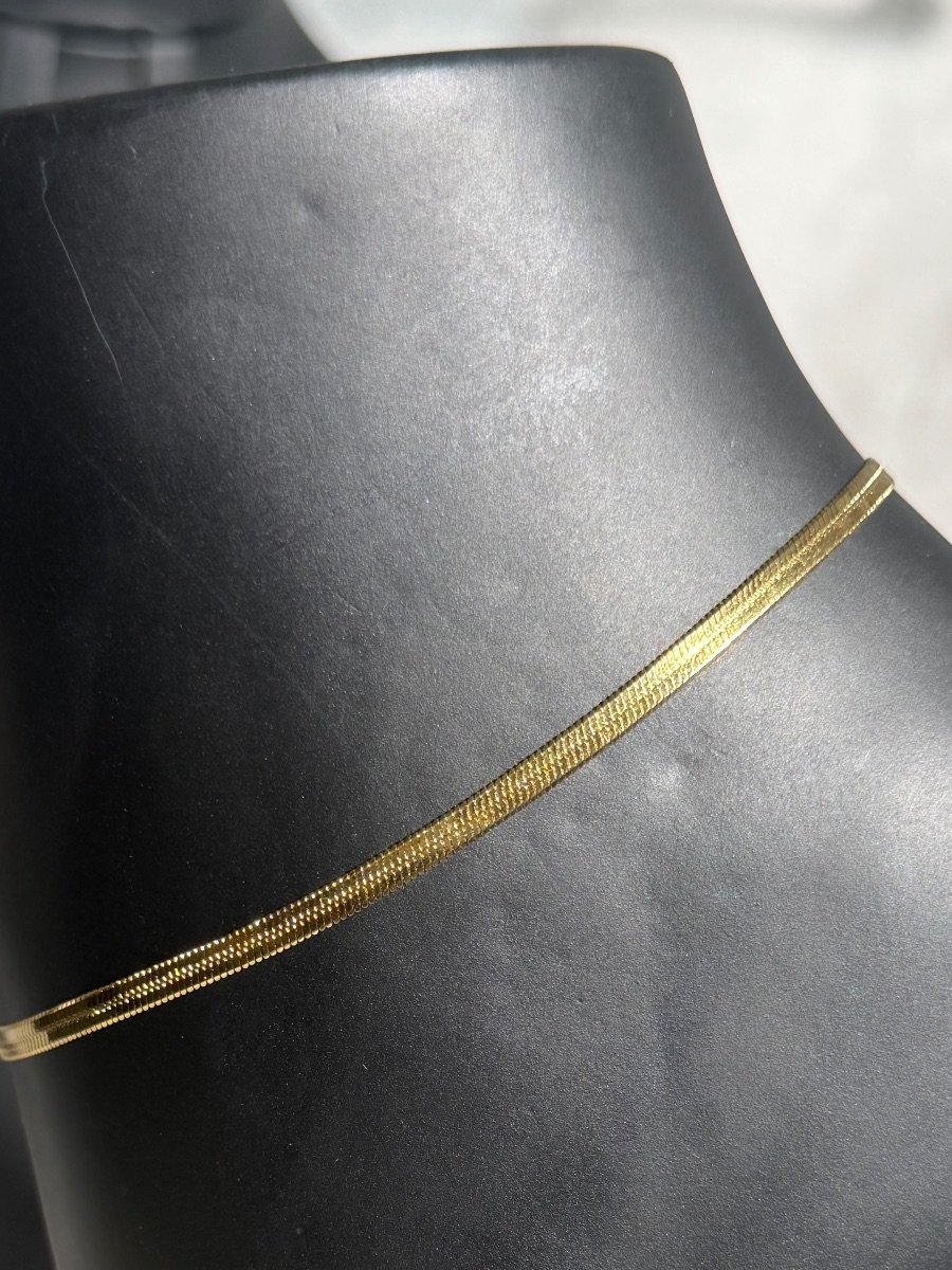 Gold Plated Herringbone Anklet