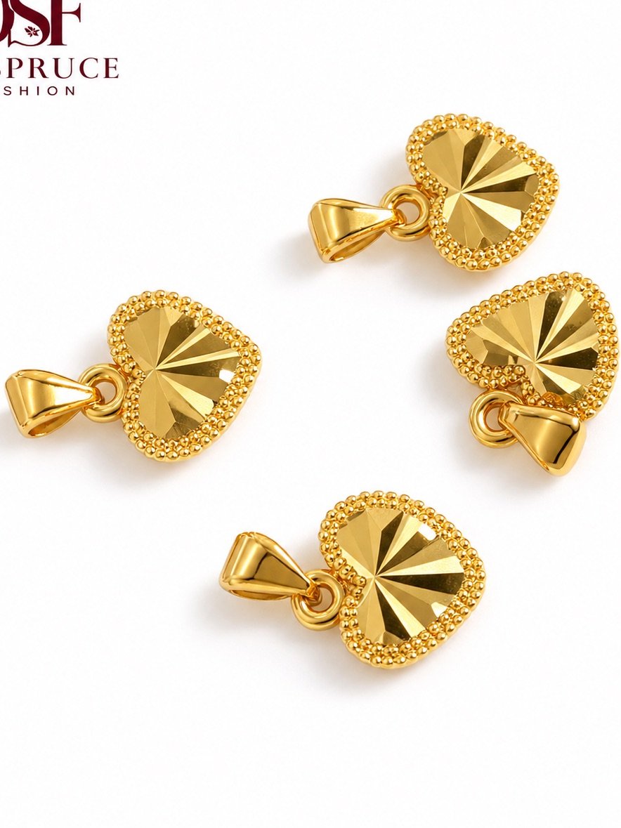 18K Gold Plated Sunburst Heart Pendant