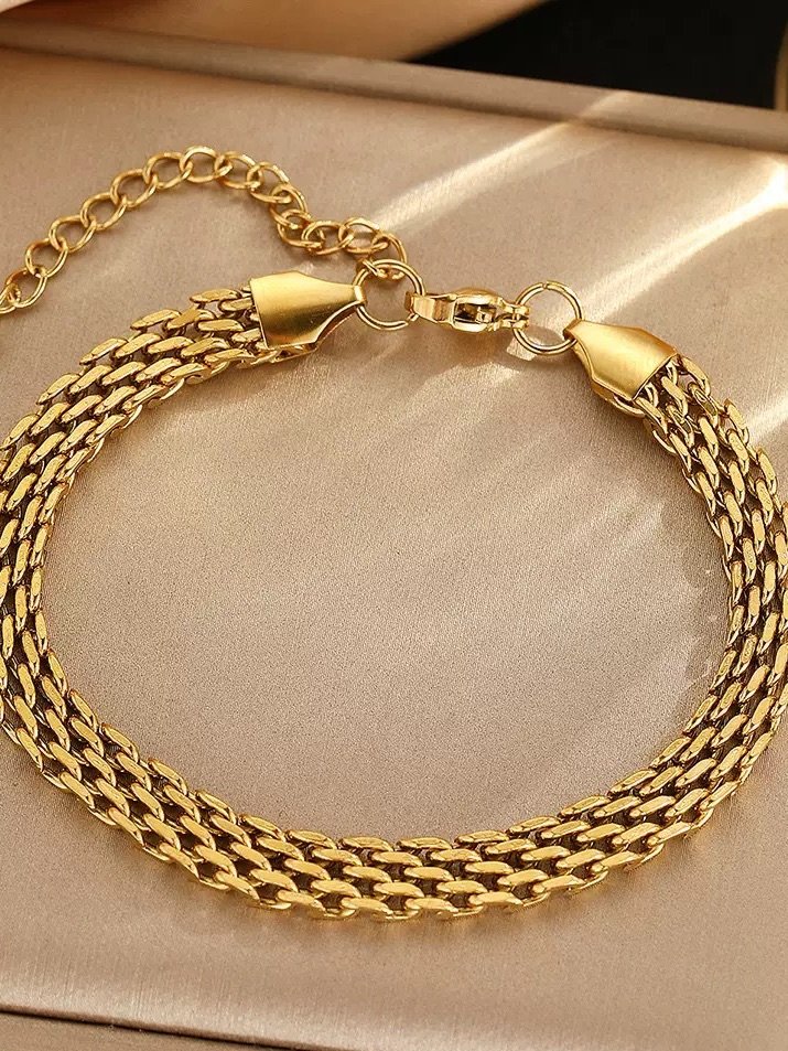 Luxe Woven Mesh Chain Bracelet