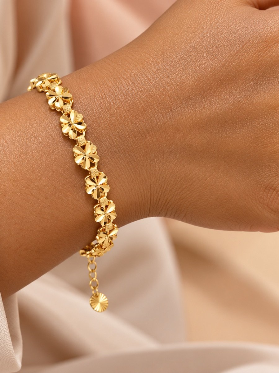 Golden Bloom Floral Bracelet